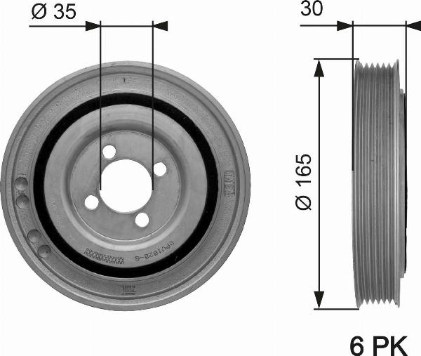 GATES TVD1032 - Poulie, vilebrequin droxauto.com