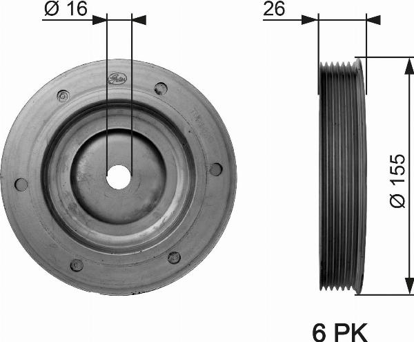 GATES TVD1020 - Poulie, vilebrequin droxauto.com