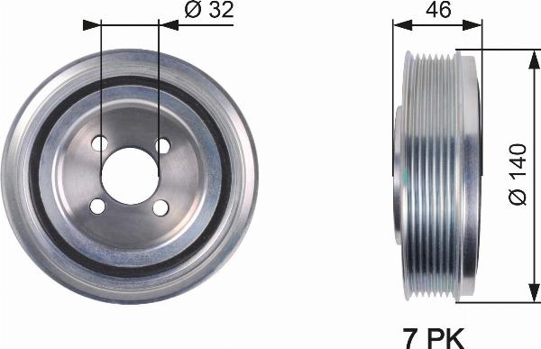 GATES TVD1078 - Poulie, vilebrequin droxauto.com