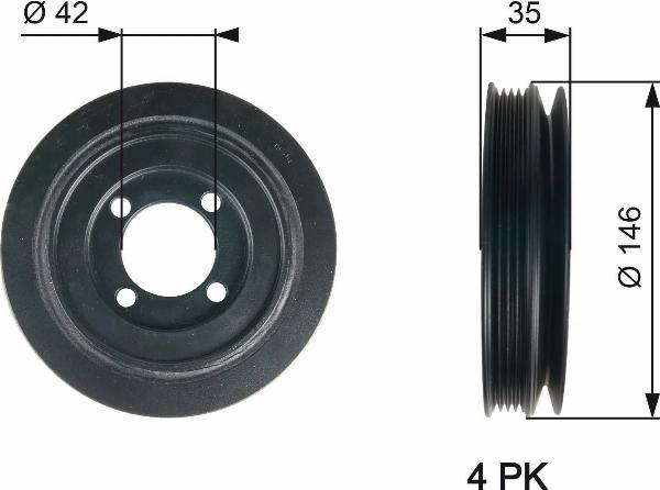GATES TVD1115 - Poulie, vilebrequin droxauto.com