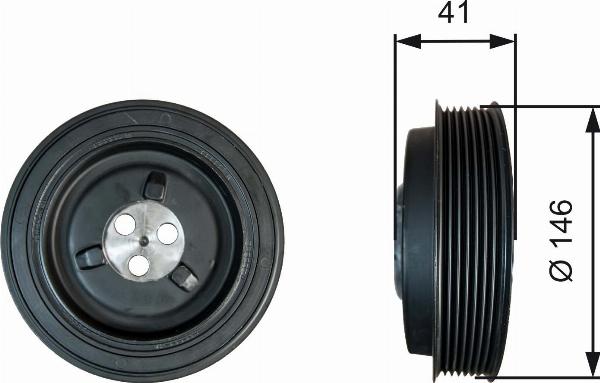 GATES TVD1134 - Poulie, vilebrequin droxauto.com