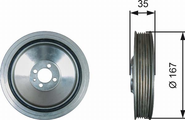 GATES TVD1135 - Poulie, vilebrequin droxauto.com