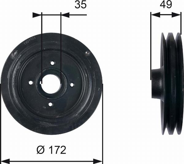 GATES TVD1123 - Poulie, vilebrequin droxauto.com