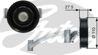 GATES 36740 - Poulie renvoi / transmission, courroie trapézoïdale à nervures droxauto.com
