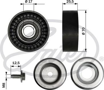 GATES 36166 - Poulie renvoi / transmission, courroie trapézoïdale à nervures droxauto.com