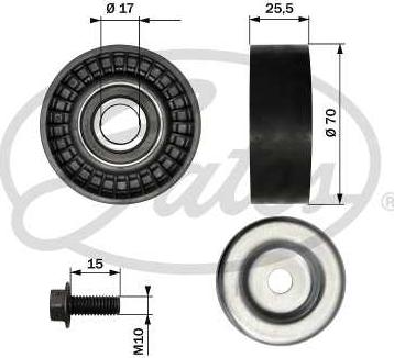 GATES T36166 - Poulie renvoi / transmission, courroie trapézoïdale à nervures droxauto.com