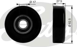 GATES T38011 - Poulie renvoi / transmission, courroie trapézoïdale à nervures droxauto.com