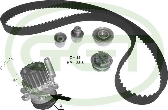 GGT KPA20100 - Pompe à eau + kit de courroie de distribution droxauto.com