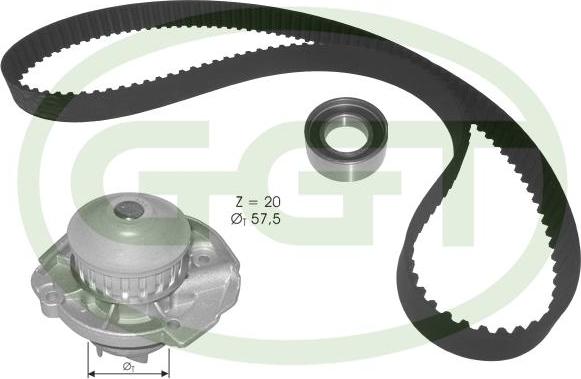 GGT KPA20129 - Pompe à eau + kit de courroie de distribution droxauto.com