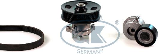 GK K980804C - Pompe à eau+Jeu de courroie trapézoïdale à nervures droxauto.com