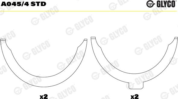 Glyco A045/4 STD - Rondelle d'écartement, vilebrequin droxauto.com