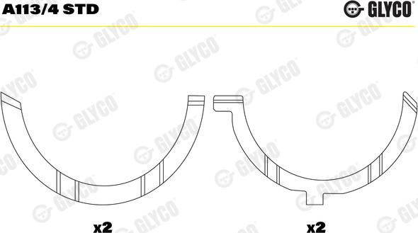 Glyco A113/4 STD - Rondelle d'écartement, vilebrequin droxauto.com