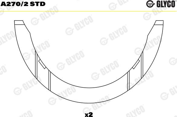Glyco A270/2 STD - Rondelle d'écartement, vilebrequin droxauto.com