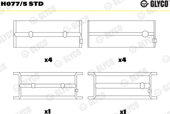 Glyco H077/5 STD - Coussinet de vilebrequin droxauto.com