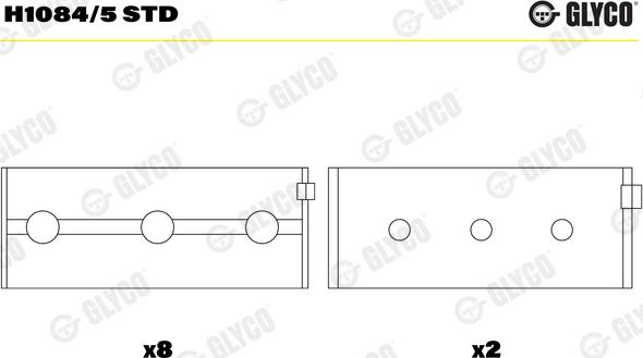 Glyco H1084/5 STD - Coussinet de vilebrequin droxauto.com
