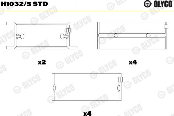 Glyco H1032/5 STD - Coussinet de vilebrequin droxauto.com