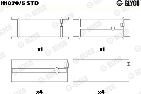 Glyco H1070/5 STD - Coussinet de vilebrequin droxauto.com