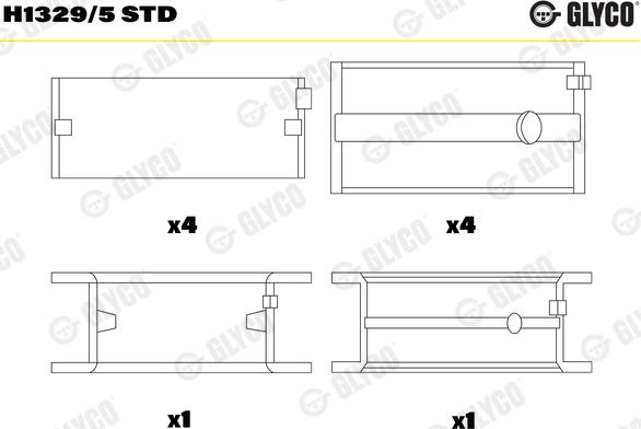 Glyco H1329/5 STD - Coussinet de vilebrequin droxauto.com