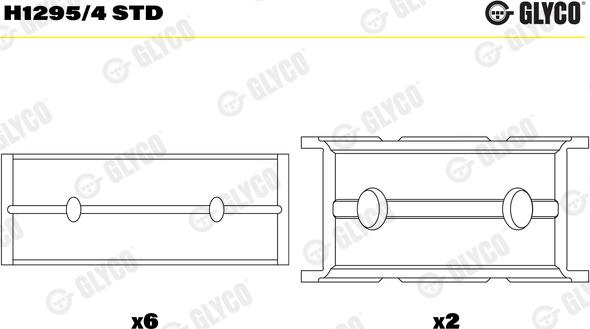 Glyco H1295/4 STD - Coussinet de vilebrequin droxauto.com