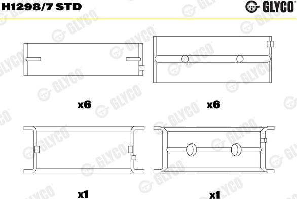 Glyco H1298/7 STD - Coussinet de vilebrequin droxauto.com
