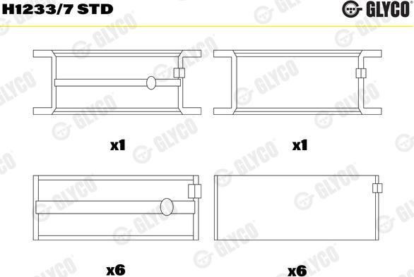 Glyco H1233/7 STD - Coussinet de vilebrequin droxauto.com