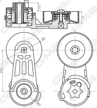 GMB GAT33160 - Tendeur de courroie, courroie trapézoïdale à nervures droxauto.com