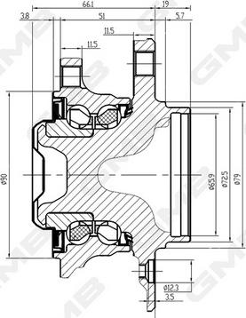 GMB GH35020M - Moyeu de roue droxauto.com