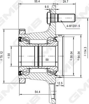 GMB GH20290T - Moyeu de roue droxauto.com