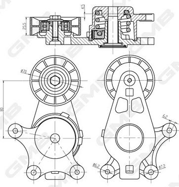 GMB GAT30500 - Tendeur de courroie, courroie trapézoïdale à nervures droxauto.com