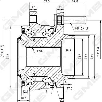 GMB GH35180 - Moyeu de roue droxauto.com