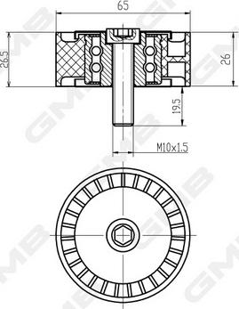 GMB GTA0930 - Poulie renvoi / transmission, courroie trapézoïdale à nervures droxauto.com