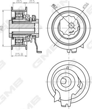 GMB GTB0710 - Poulie-tendeur, courroie de distribution droxauto.com