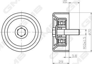 GMB GTC0240 - Poulie renvoi / transmission, courroie trapézoïdale à nervures droxauto.com