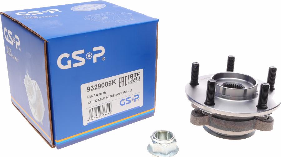 GSP 9329006K - Kit de roulements de roue droxauto.com