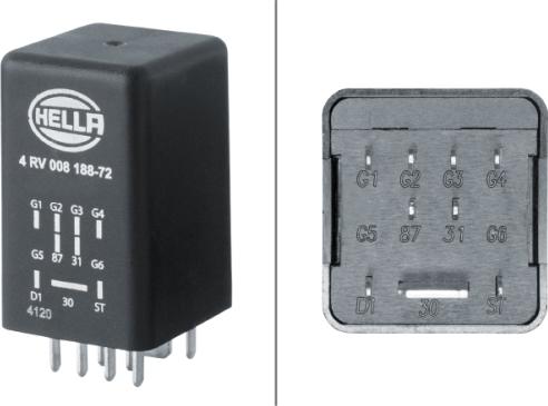 HELLA 4RV 008 188-721 - Appareil de commande, temps de préchauffage droxauto.com
