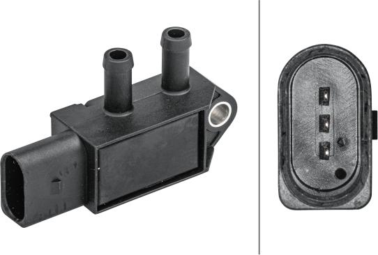 HELLA 6PP 009 409-161 - Capteur, pression des gaz échappement droxauto.com