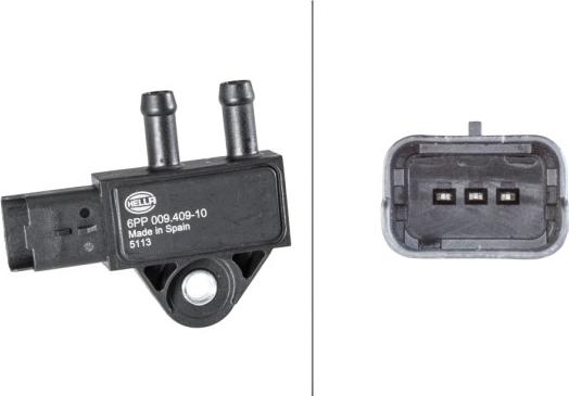HELLA 6PP 009 409-101 - Capteur, pression des gaz échappement droxauto.com