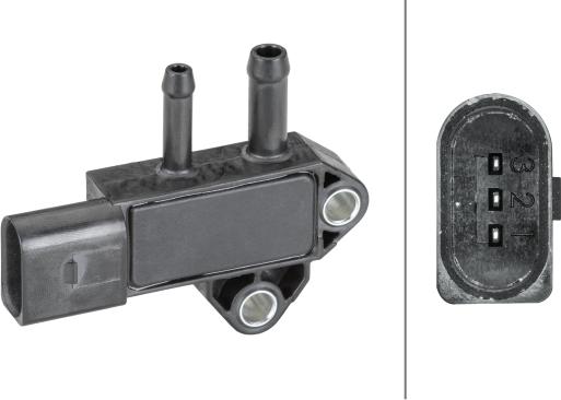 HELLA 6PP 009 409-361 - Capteur, pression des gaz échappement droxauto.com