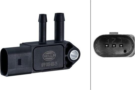 HELLA 6PP 009 409-251 - Capteur, pression des gaz échappement droxauto.com