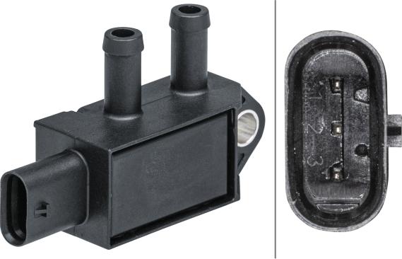 HELLA 6PP 009 403-221 - Capteur, pression des gaz échappement droxauto.com