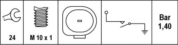 HELLA 6ZL 008 280-051 - Capteur, pression d'huile droxauto.com