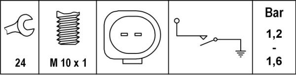 HELLA 6ZL 008 280-101 - Capteur, pression d'huile droxauto.com