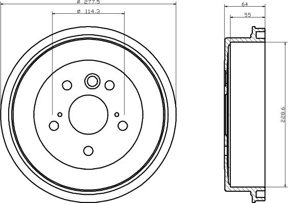 HELLA 8DT 355 300-031 - Tambour de frein droxauto.com