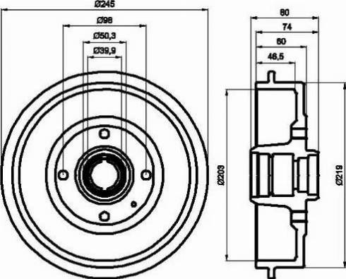 HELLA 8DT 355 301-411 - Tambour de frein droxauto.com