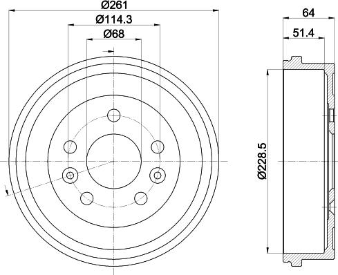 HELLA 8DT 355 303-151 - Tambour de frein droxauto.com