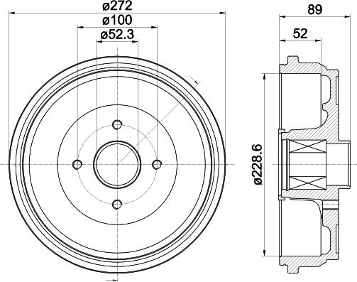 HELLA 8DT 355 303-111 - Tambour de frein droxauto.com