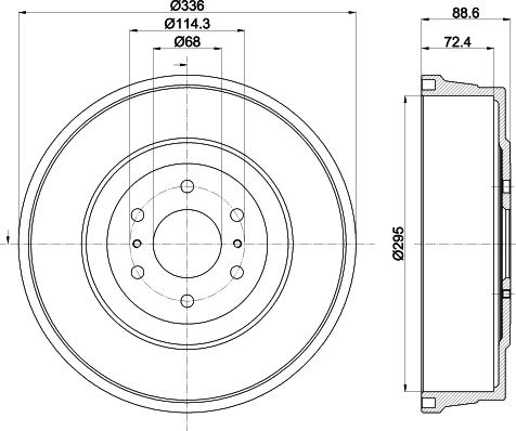 HELLA 8DT 355 303-331 - Tambour de frein droxauto.com