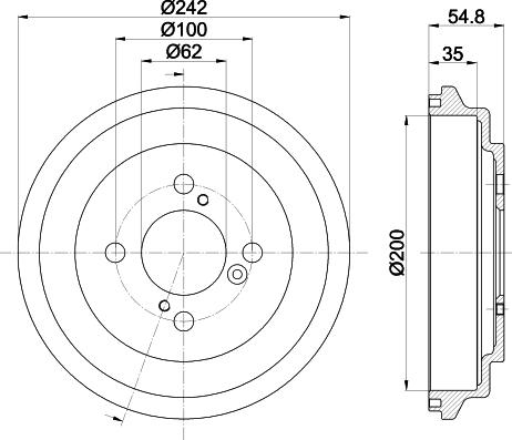 HELLA 8DT 355 303-291 - Tambour de frein droxauto.com
