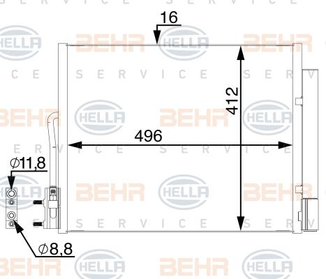 HELLA 8FC 351 005-454 - Condensateur, climatisation droxauto.com