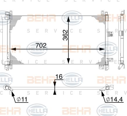 HELLA 8FC 351 309-574 - Condensateur, climatisation droxauto.com